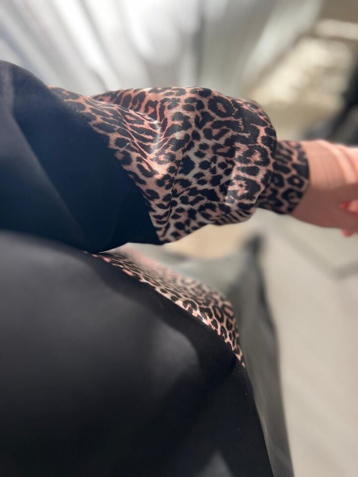 Leopar & Deri Detaylı Tunik
